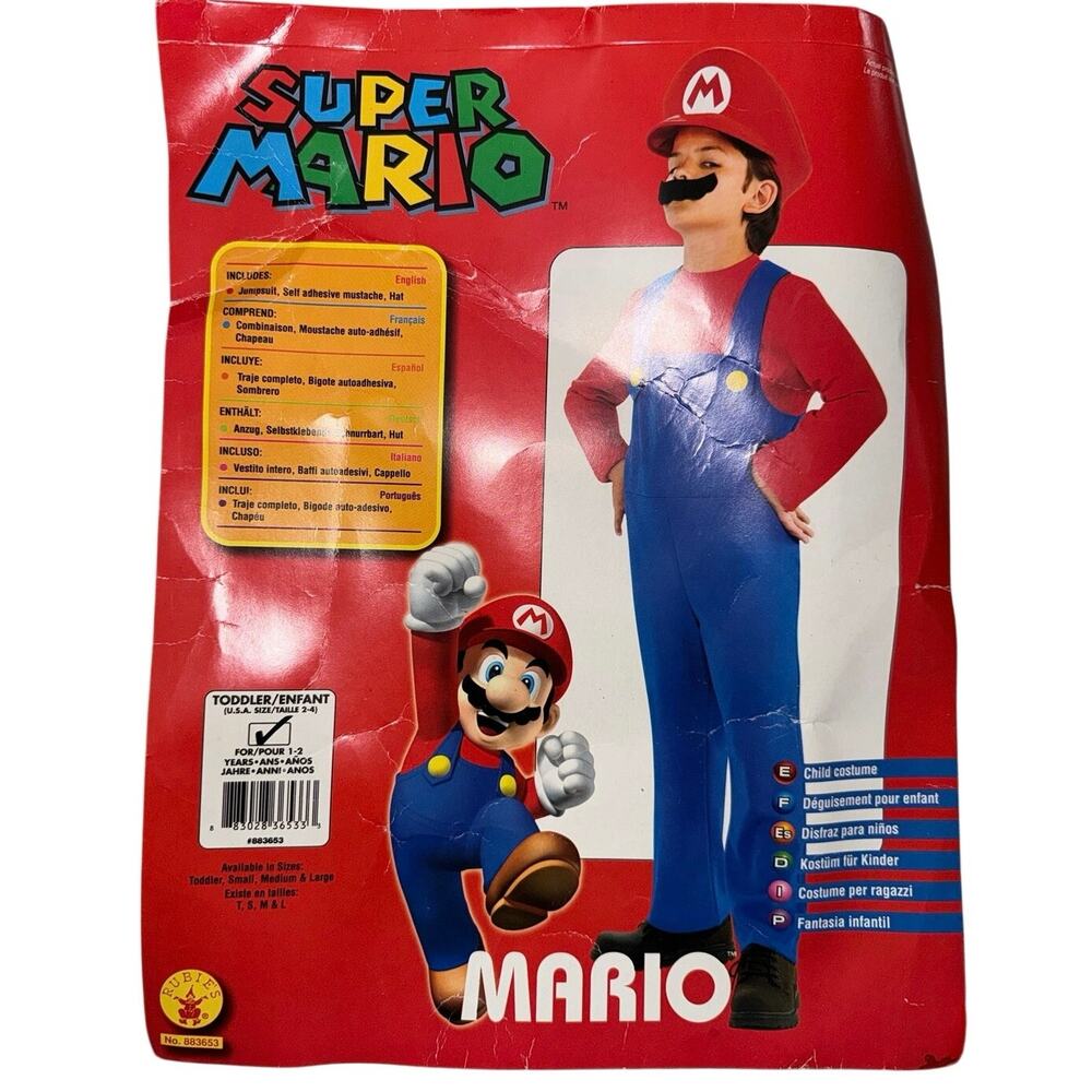 Disguise Nintendo Super Mario Brothers Boys Mario Deluxe Costume Size 1-2 yr
